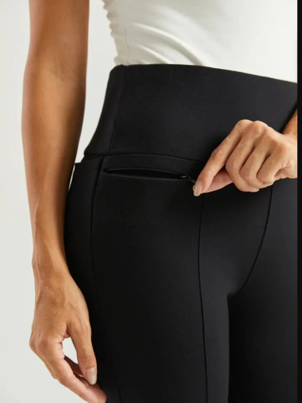 New Betabrand Black Power Down Skinny Dress Pant Yoga Pants Small